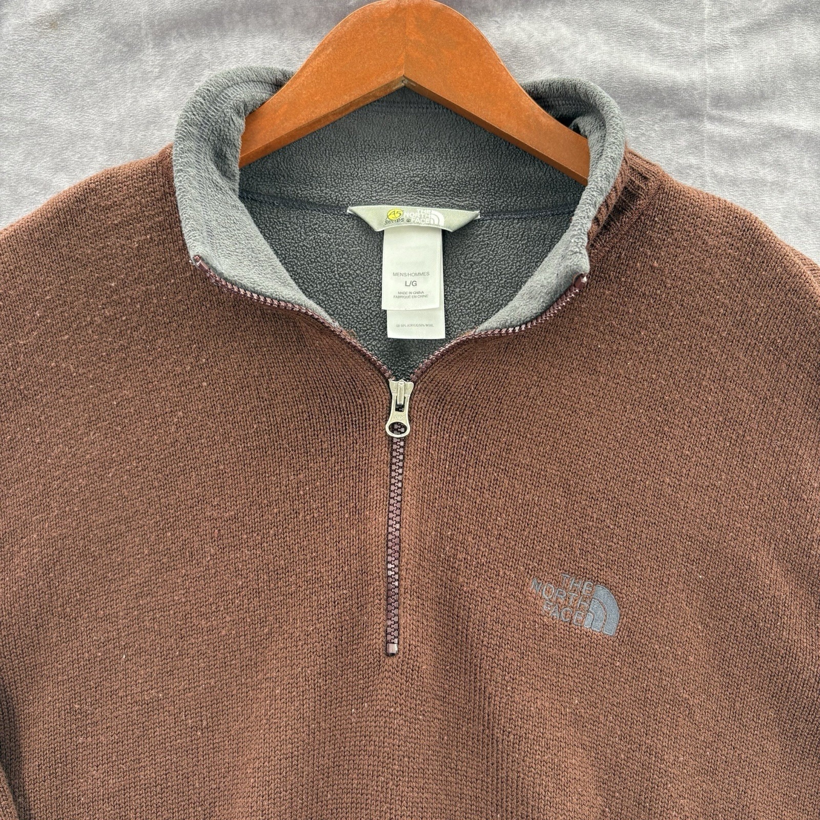 North Face A5 Series Men's Wool Blend Knit 1/4 Zip Pullover Sz L